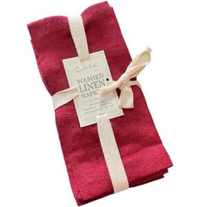 Sur La Table (3) Linen Napkins in Red